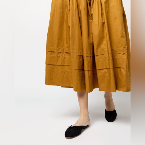 Ulla Johnson Kiran Dress Topaz 6 Sleeveless V-Neck Midi Length Golden Yellow - Picture 4 of 14